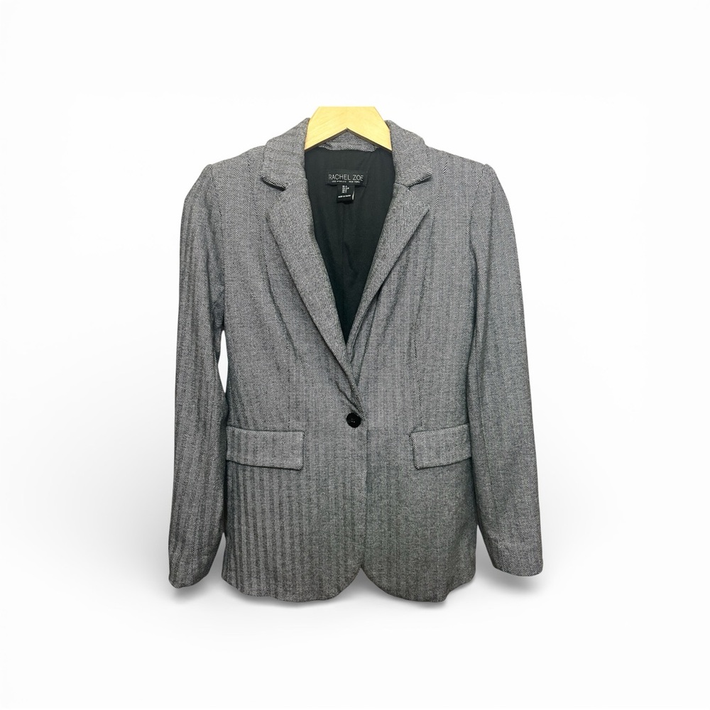 Rachel Zoe Grey Herringbone Blazer Jacket Small